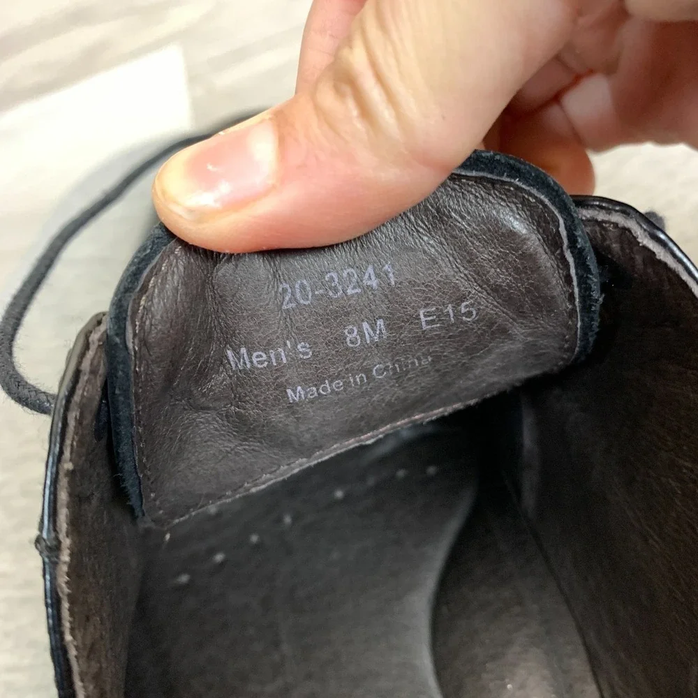 Johnston & Murphy Derby Shoes Mens 8M Black Cap Toe‎ Leather Dress Shoes Oxford